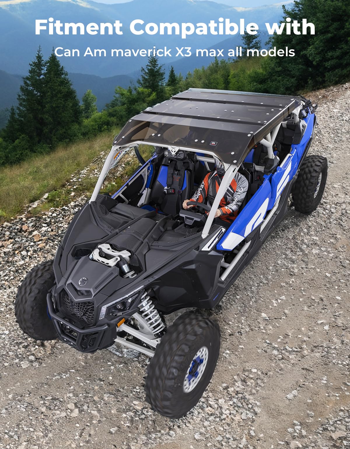 Kemimoto Can-Am Maverick X3 MAX Tinted Roof UV & Impact Resistant