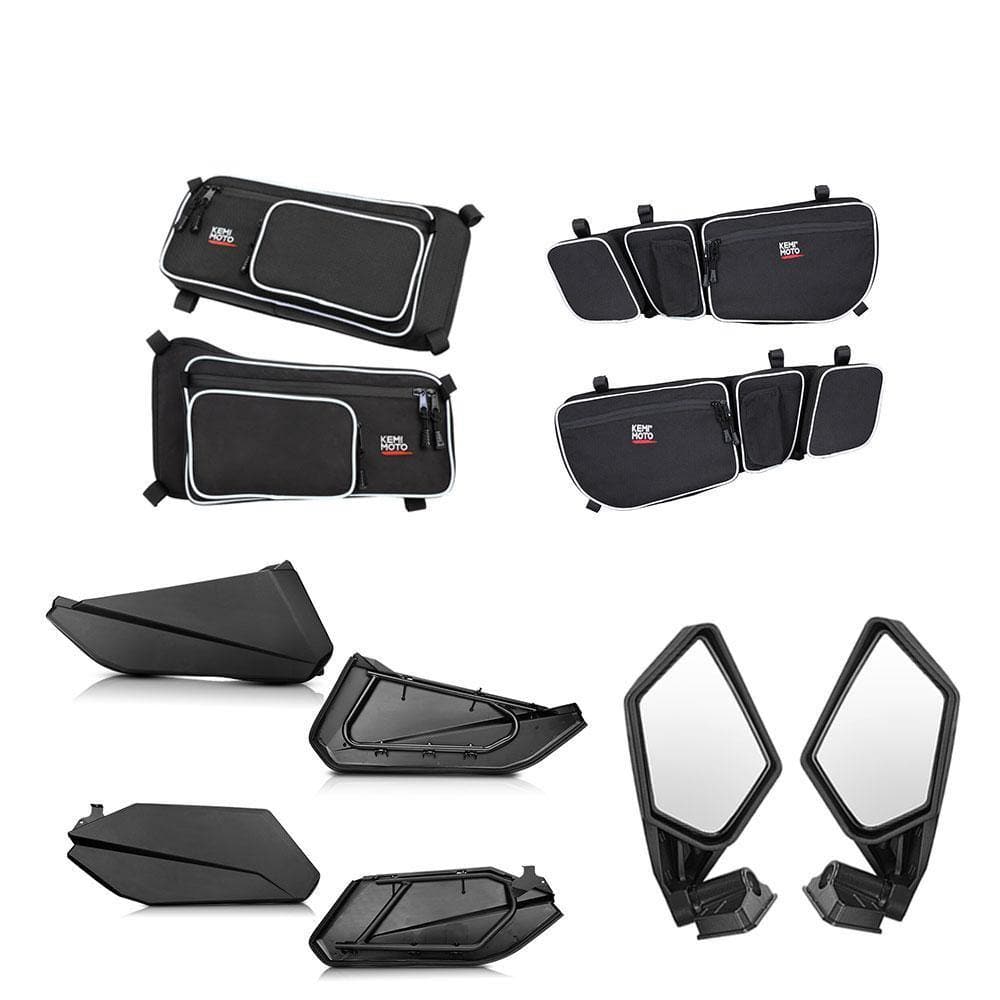 Kemimoto Can-Am Maverick X3/MAX Turbo R Door/Door Bags / Rear Side Mirror Combo
