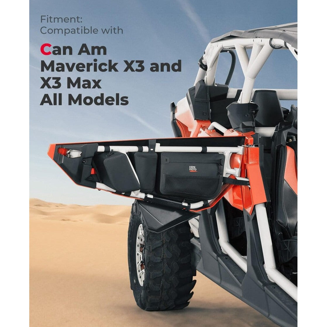 Kemimoto Can-Am Maverick X3/Max Update Water repellent Door Bags