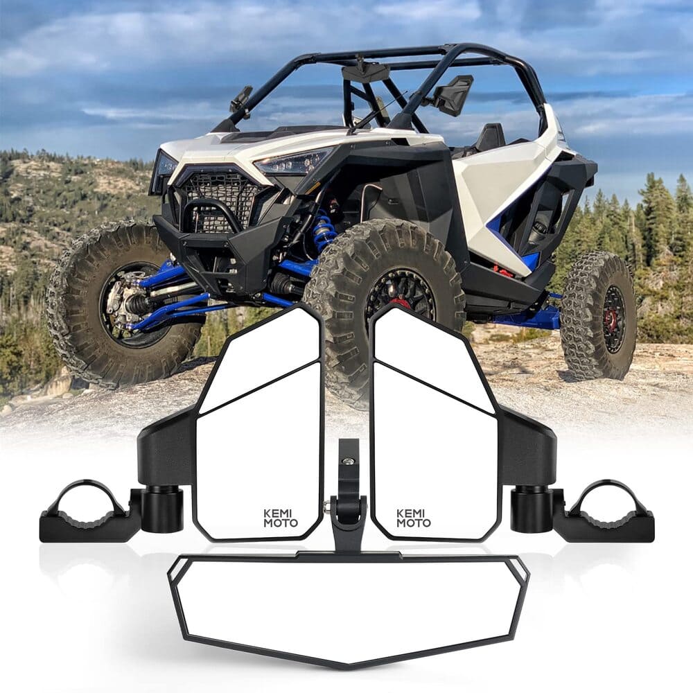 Kemimoto Can-Am Maverick X3 / RZR 1.6"-2" Roll Bar UTV Side Mirrors & Center Mirror