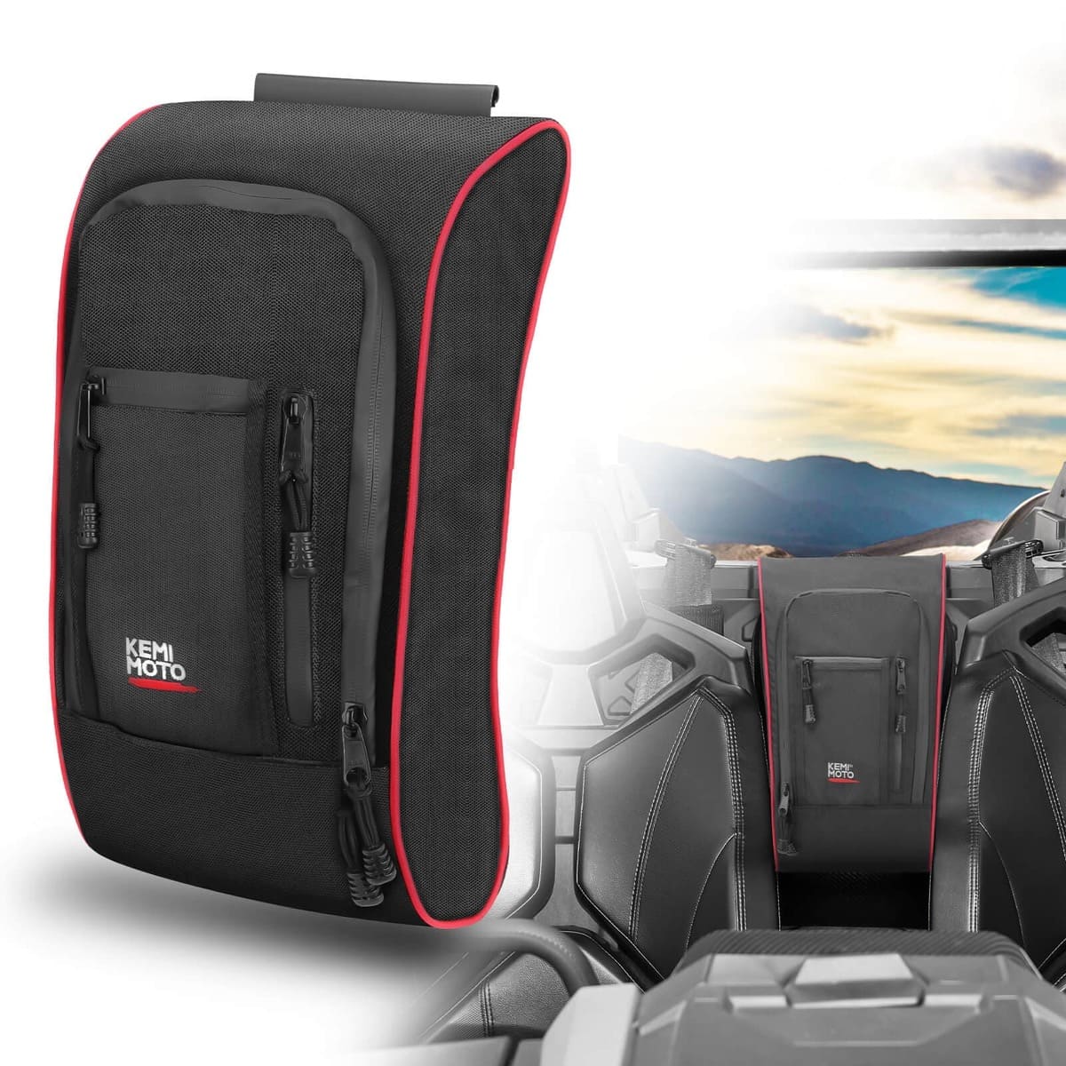 Kemimoto Can-Am Maverick X3 Side View Mirror & Console Storage Bag