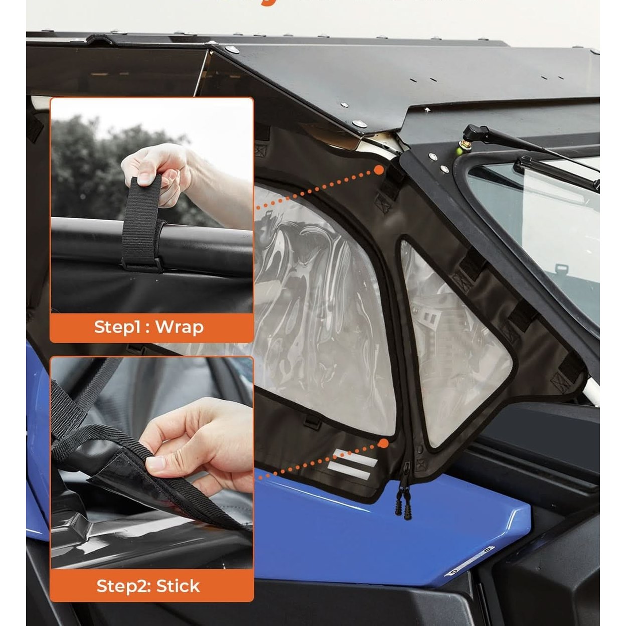 Kemimoto Can-Am Maverick X3 Soft Cab Upper Windows Enclosures