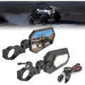 Kemimoto Can-Am Maverick X3 UTV Side Mirrors Lights w/ 1.75"-2" Roll Bar