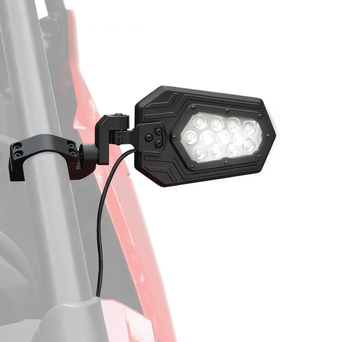 Kemimoto Can-Am Maverick X3 UTV Side Mirrors Lights w/ 1.75"-2" Roll Bar