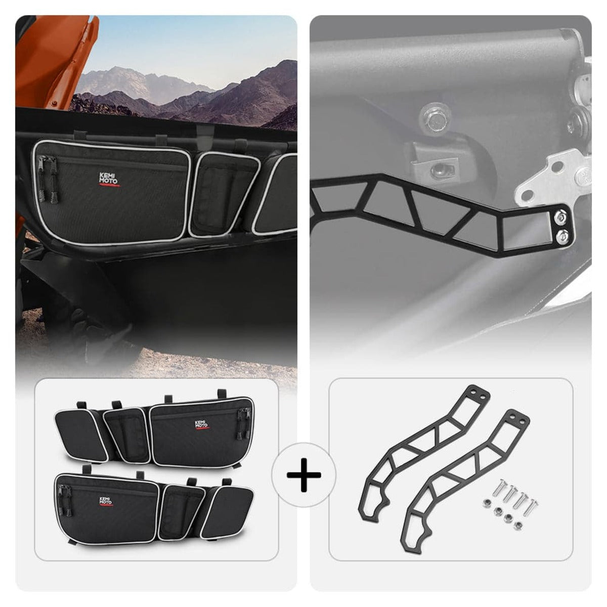 Kemimoto Can-Am Maverick X3 / X3 Max Front Door Bags & Door Handle