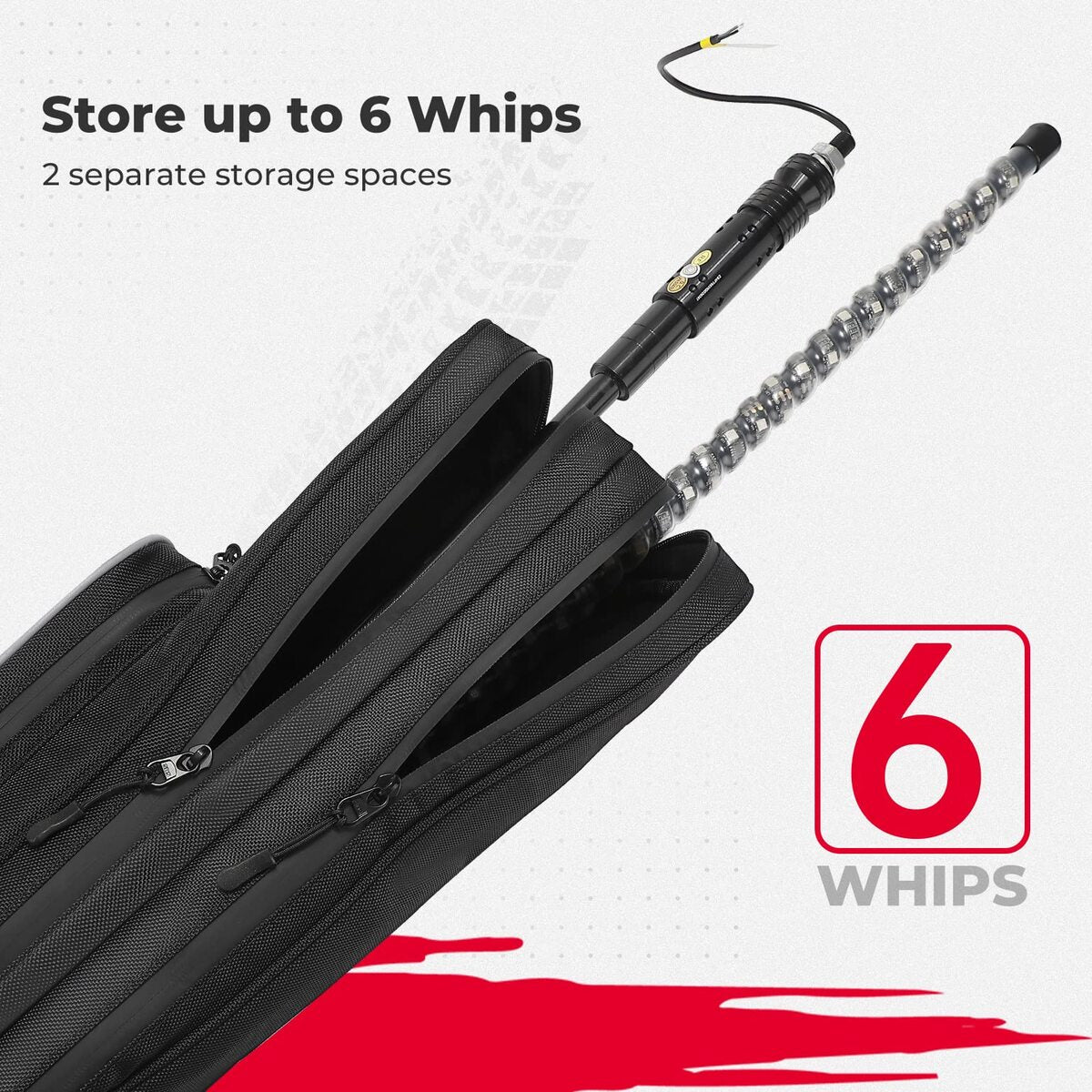 Kemimoto Can-Am Commander 4FT LED RGB Whip Lights & Storage Bag