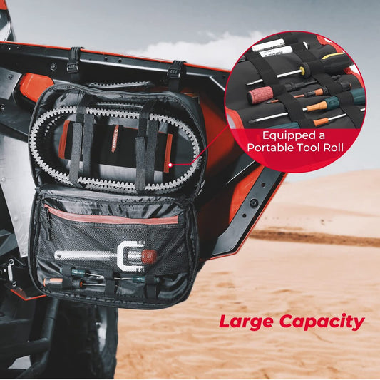 Kemimoto UTV/ATV Drive Belt Storage Bag with Tool Roll