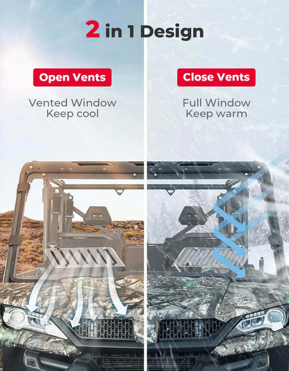 Kemimoto CF Moto UForce 1000 Airflow Sliding Vented Rear & Front Windshield