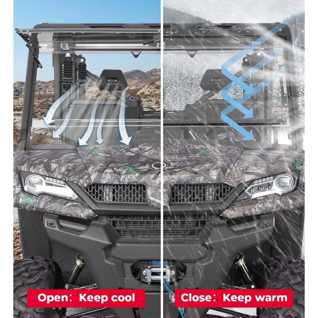 Kemimoto CF Moto UForce 1000/1000XL 2-In-1 Flip Windshield
