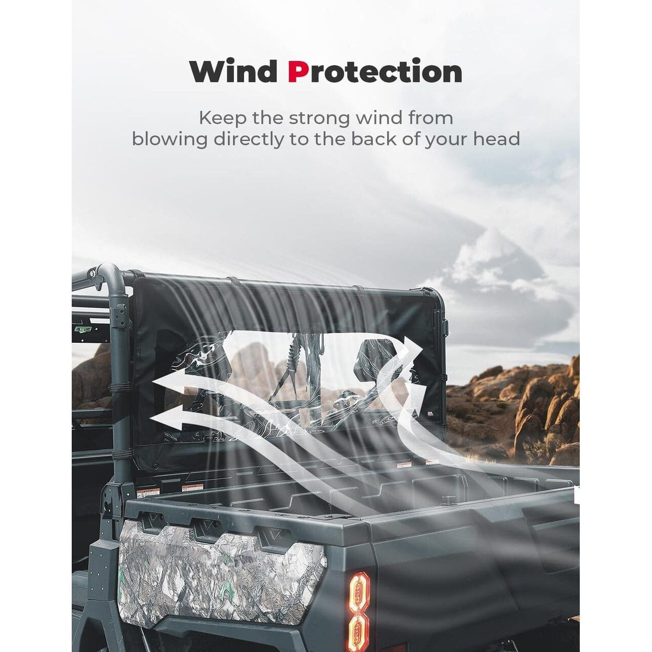 Kemimoto CF Moto UForce 1000/1000XL Rear Soft Windshield