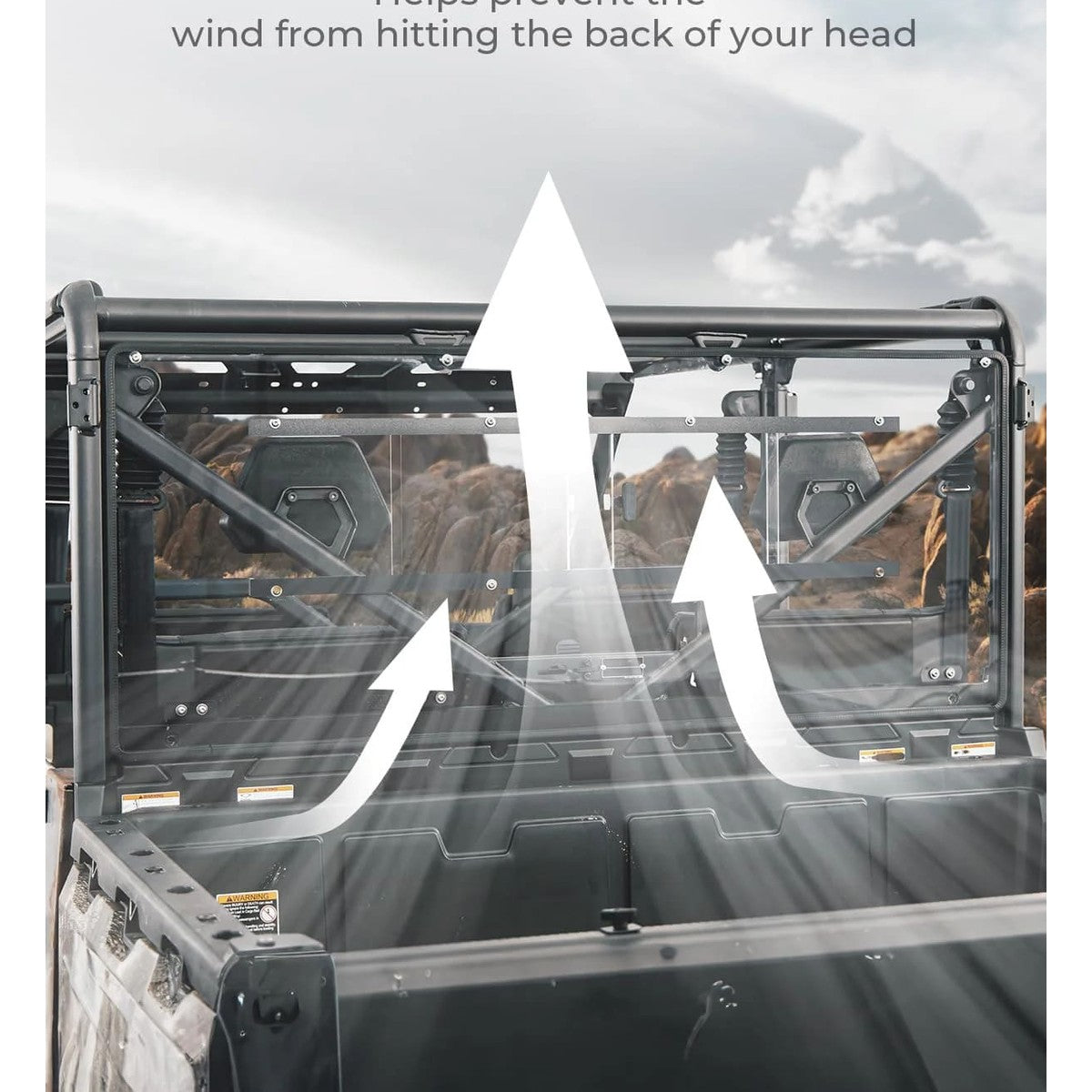 Kemimoto CF Moto UForce 1000/1000XL Vented Sliding Rear Windshield