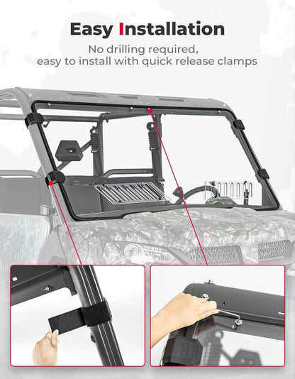 Kemimoto CF Moto UForce 1000 Airflow Sliding Vented Front Windshield