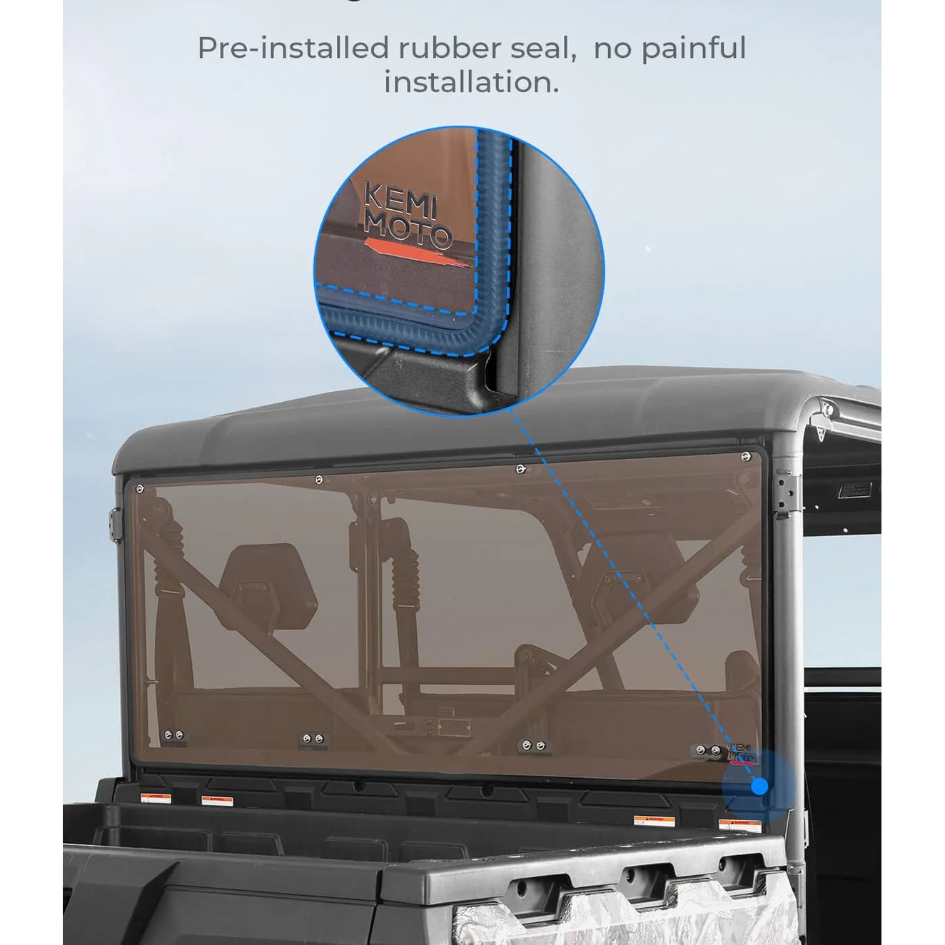Kemimoto CF Moto UForce 1000 UV-Resistant Tinted Rear Windshield