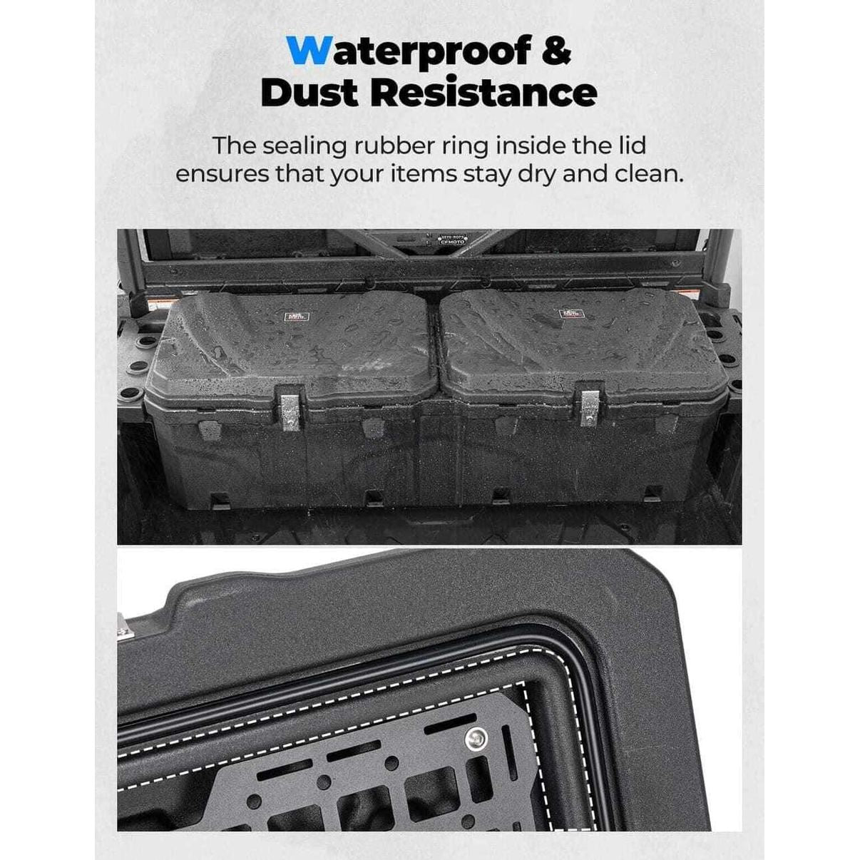 Kemimoto CF Moto UForce 1000/1000XL 110L/29Gal UTV Bed Storage Box