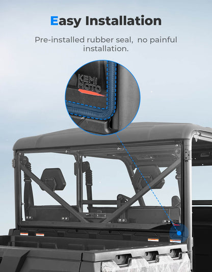 Kemimoto CF Moto UForce Clear Rear Windshield 2-Sided Hard Coated