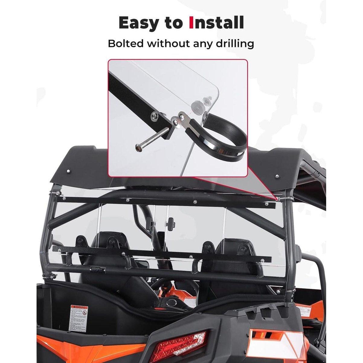 Kemimoto CF Moto ZForce 800/ 1000 2-in-1 Rear Windshield