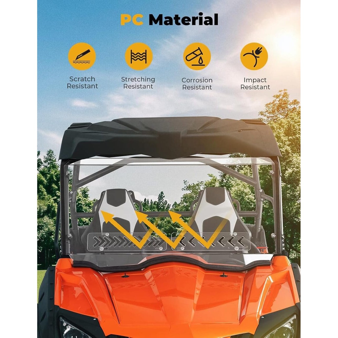Kemimoto CF Moto ZForce 800/ 1000 Front Windshield w/Sliding Window
