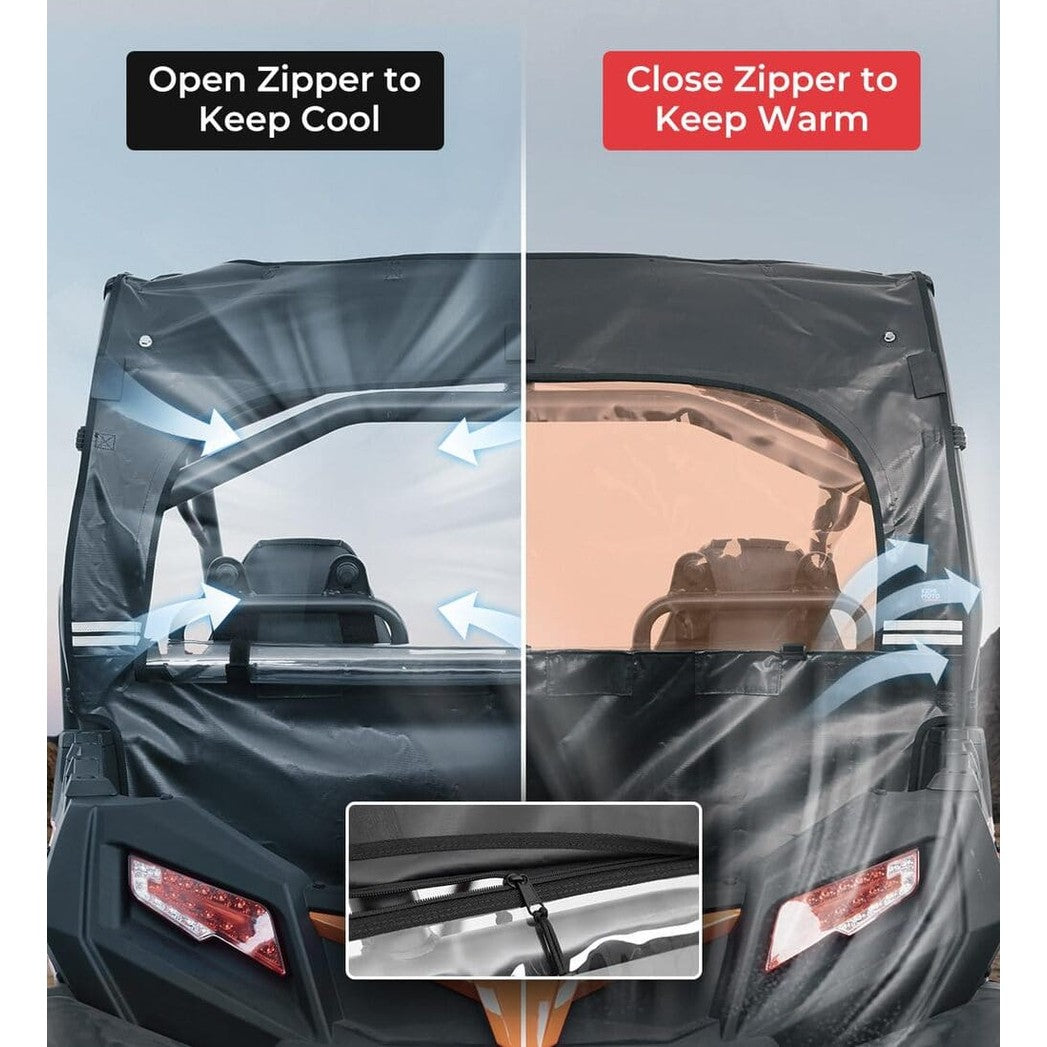 Kemimoto CF Moto ZForce 500/800/1000 Soft Rear Windshield with Zipper