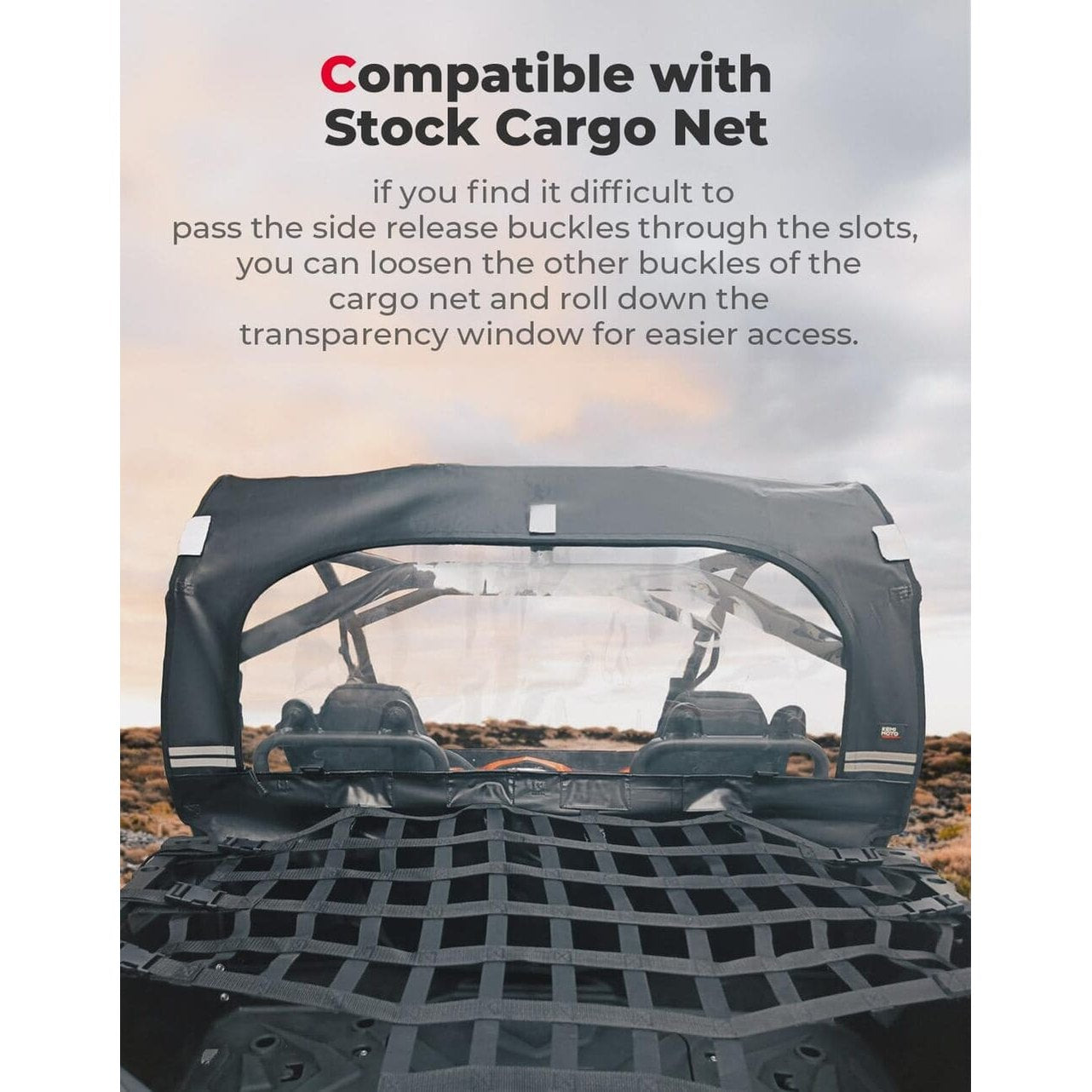 Kemimoto CF Moto ZForce 500/800/1000 Soft Rear Windshield with Zipper