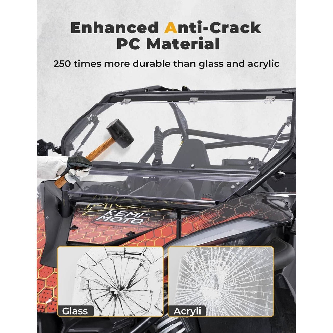 Kemimoto CF Moto ZForce 950 Folding 2-in-1 Flip Windshield