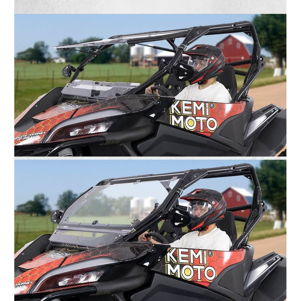 Kemimoto CF Moto ZForce 950 Folding 2-in-1 Flip Windshield