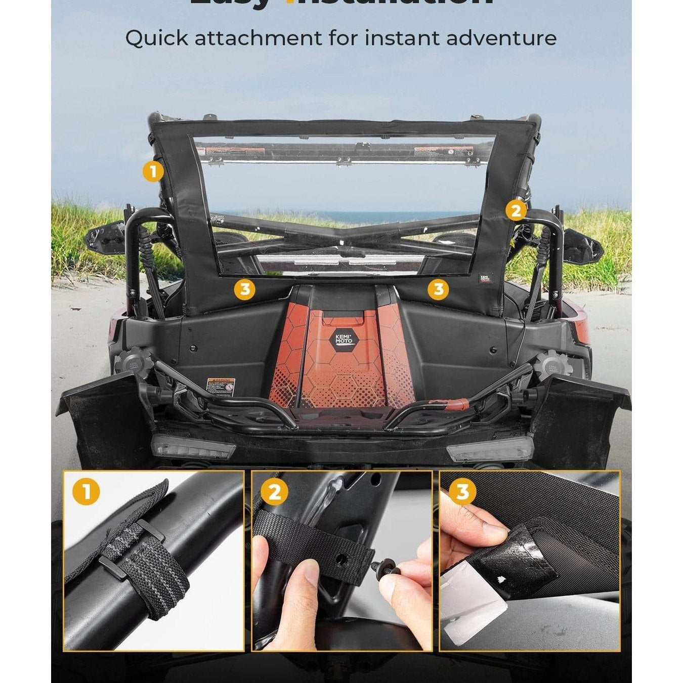 Kemimoto CF Moto ZForce 950 UTV Soft Rear Windshield