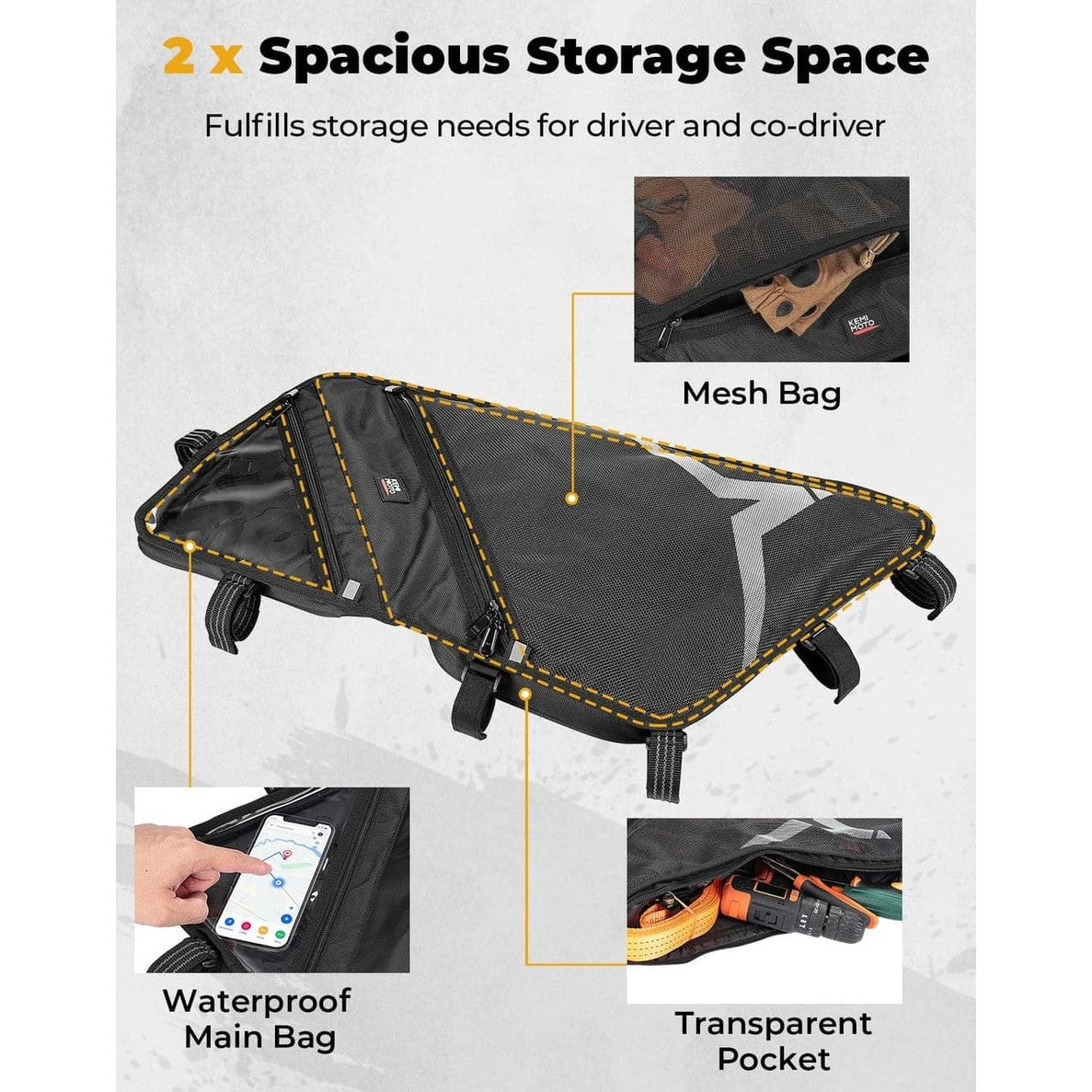 Kemimoto CF Moto ZForce 500/800/1000 1680D Waterproof Roof Bag