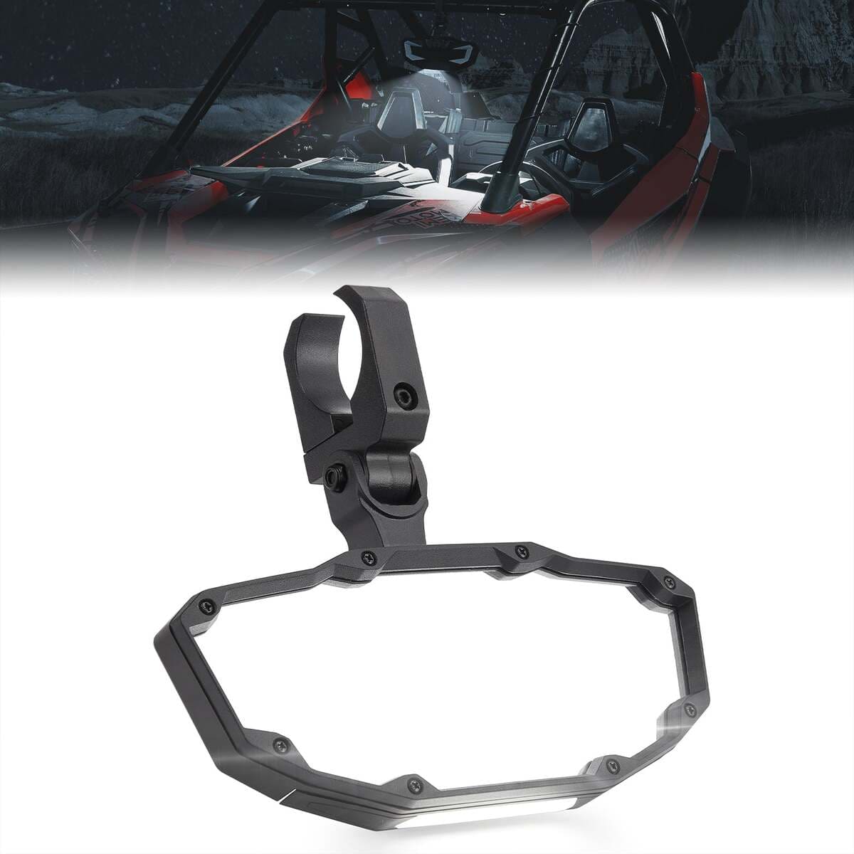 Kemimoto 1.75“-2" Round Roll Bars Universal Side Rear & Center View Mirror
