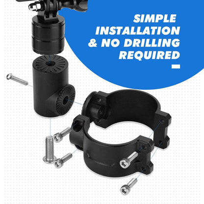 Kemimoto Go Pro Camera Holder for 1.75"-2" Roll Bar