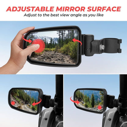 Kemimoto Honda Adjustable Side View Convex Mirror 1.75" Roll Cage