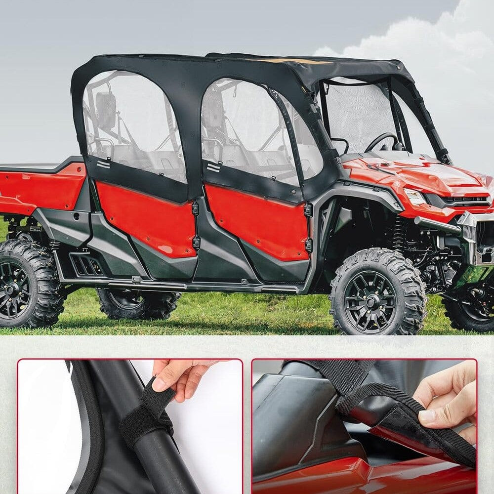 Kemimoto Honda Pioneer 1000-6 Soft Upper Door Cab Enclosure Set