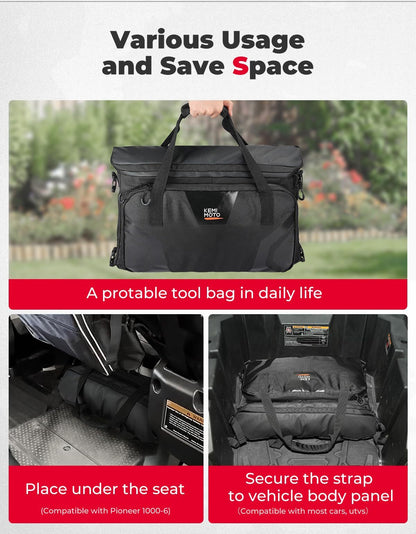 Kemimoto Honda Pioneer 1000-6 UTV Tool Bag, 16L Storage Bag Under Seat