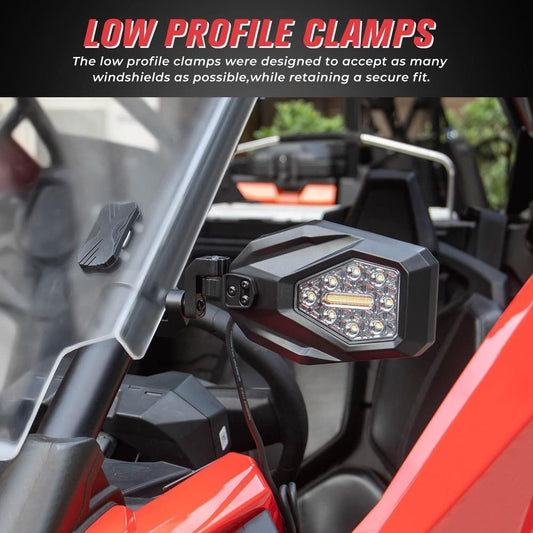 Kemimoto Honda Pioneer /Talon Mirrors with LED Turn Signal Lights