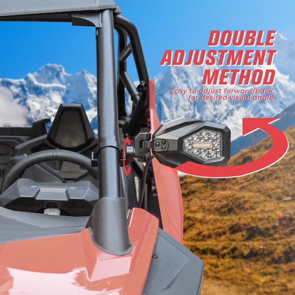 Kemimoto Honda Pioneer /Talon Mirrors with LED Turn Signal Lights