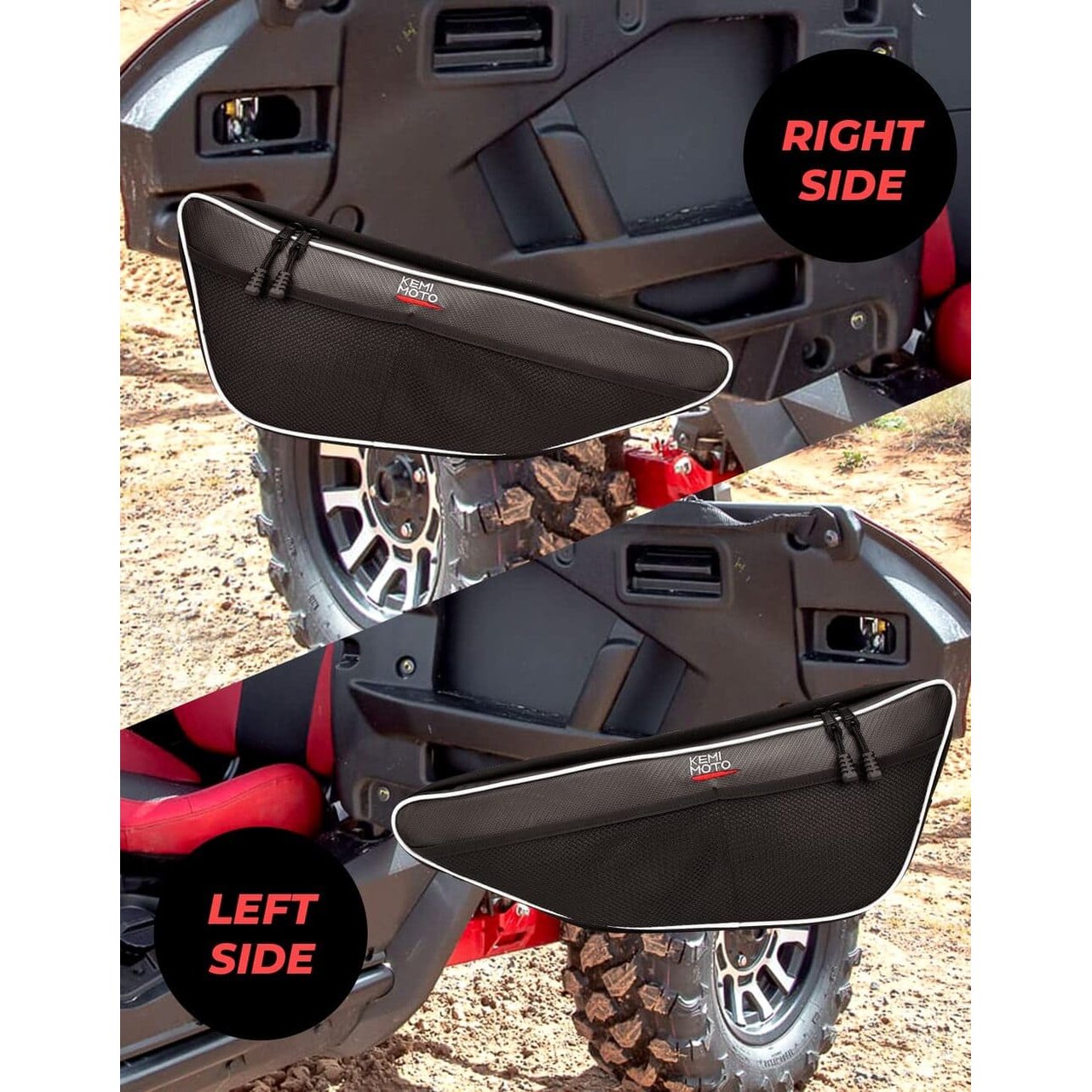 Kemimoto Honda Talon 1000R Door Bags with Knee Pad - 2 Pack