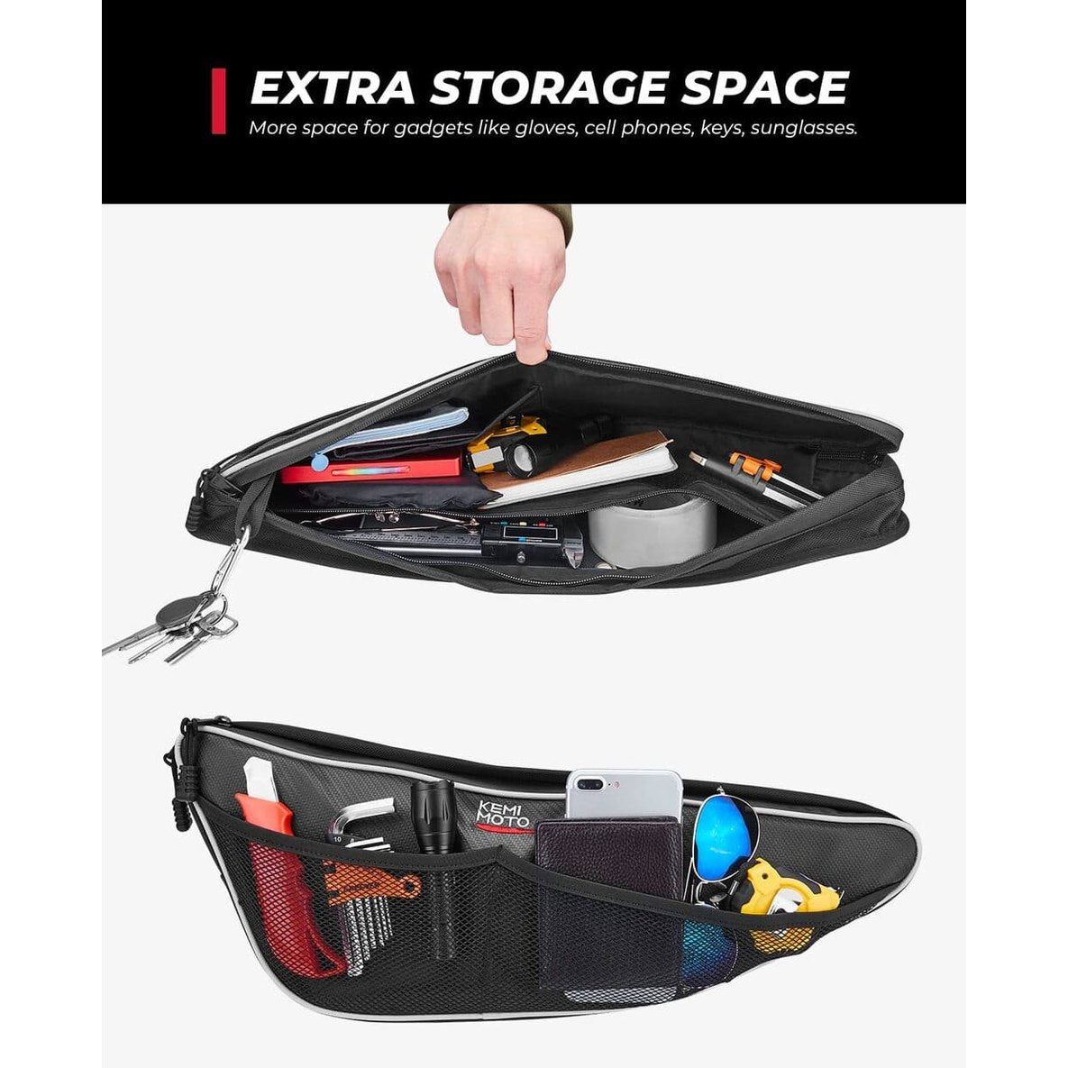 Kemimoto Honda Talon 1000R Door Bags with Knee Pad - 2 Pack