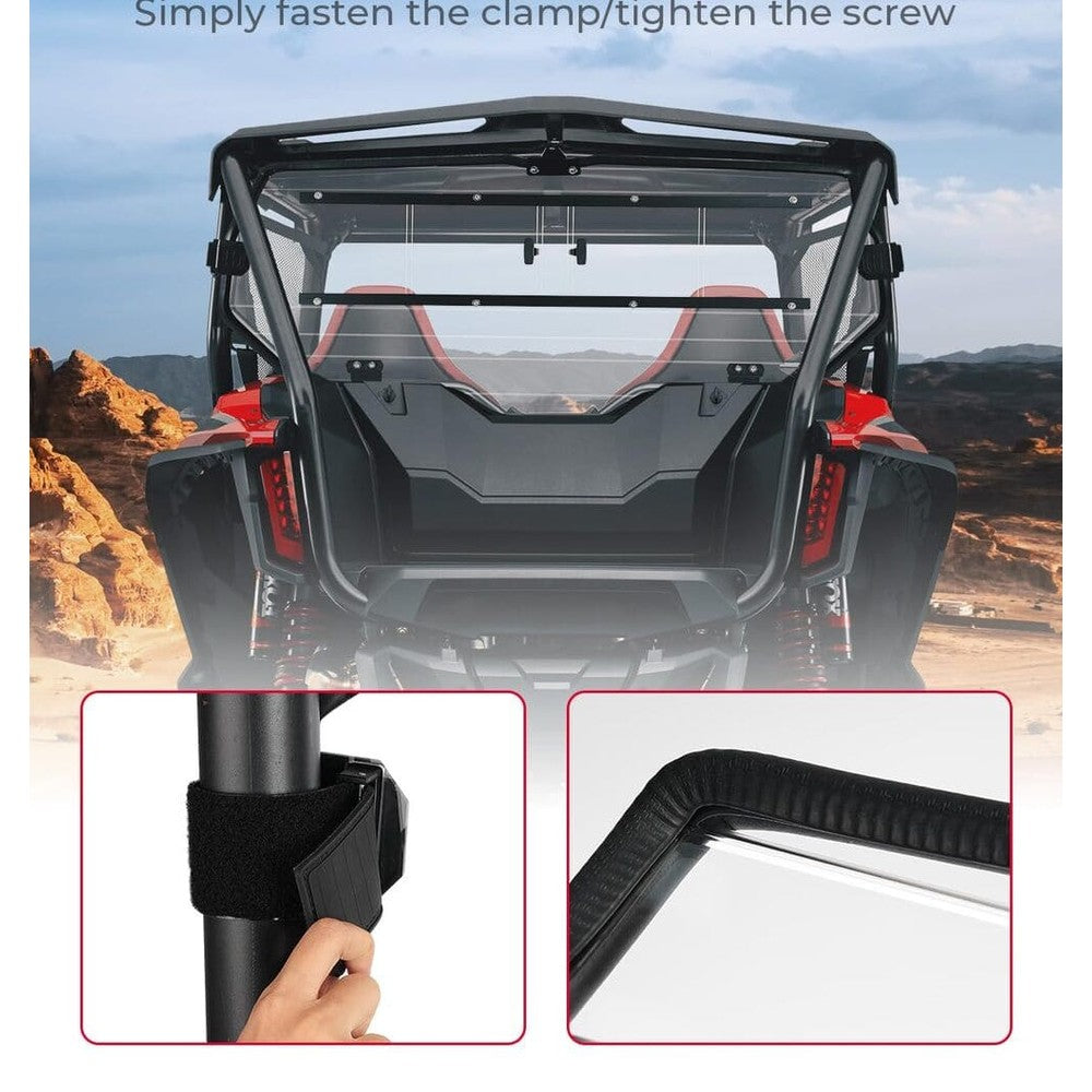 Kemimoto Honda Talon 1000X-4 Vented Back Window UTV Rear Windshield Sliding