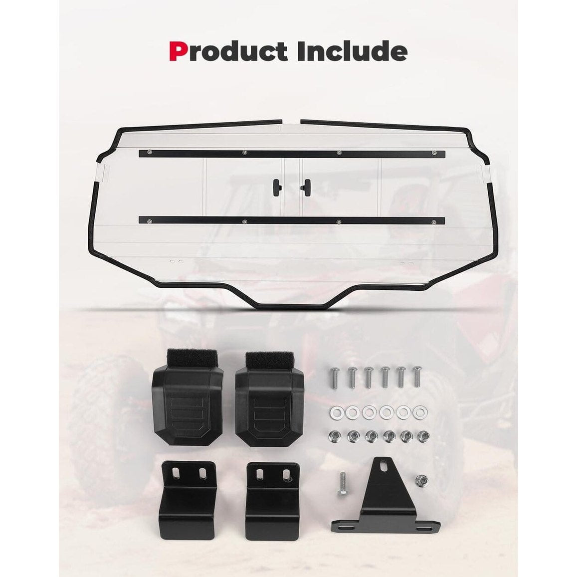 Kemimoto Honda Talon 1000X-4 Vented Back Window UTV Rear Windshield Sliding