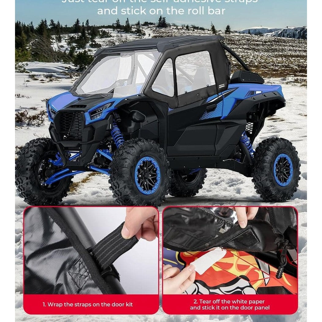 Kemimoto Kawasaki Teryx KRX 1000 Soft Cab Enclosures Upper Doors
