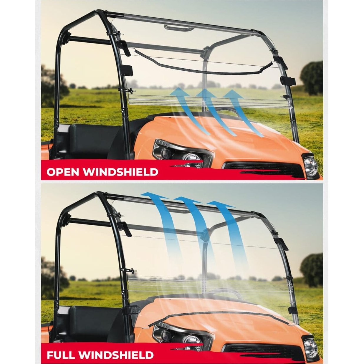 Kemimoto Kubota RTV 400/500/520 Scratch Resistant Front Windshield