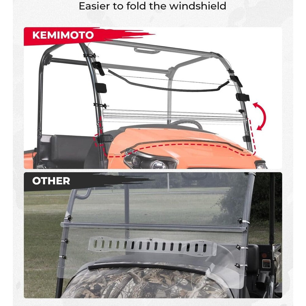 Kemimoto Kubota RTV 400/500/520 Scratch Resistant Front Windshield