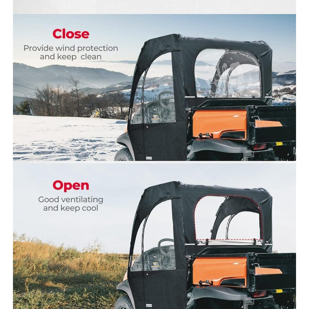 Kemimoto Kubota RTV Soft Cab Enclosure Doors & Rear Soft Windshield