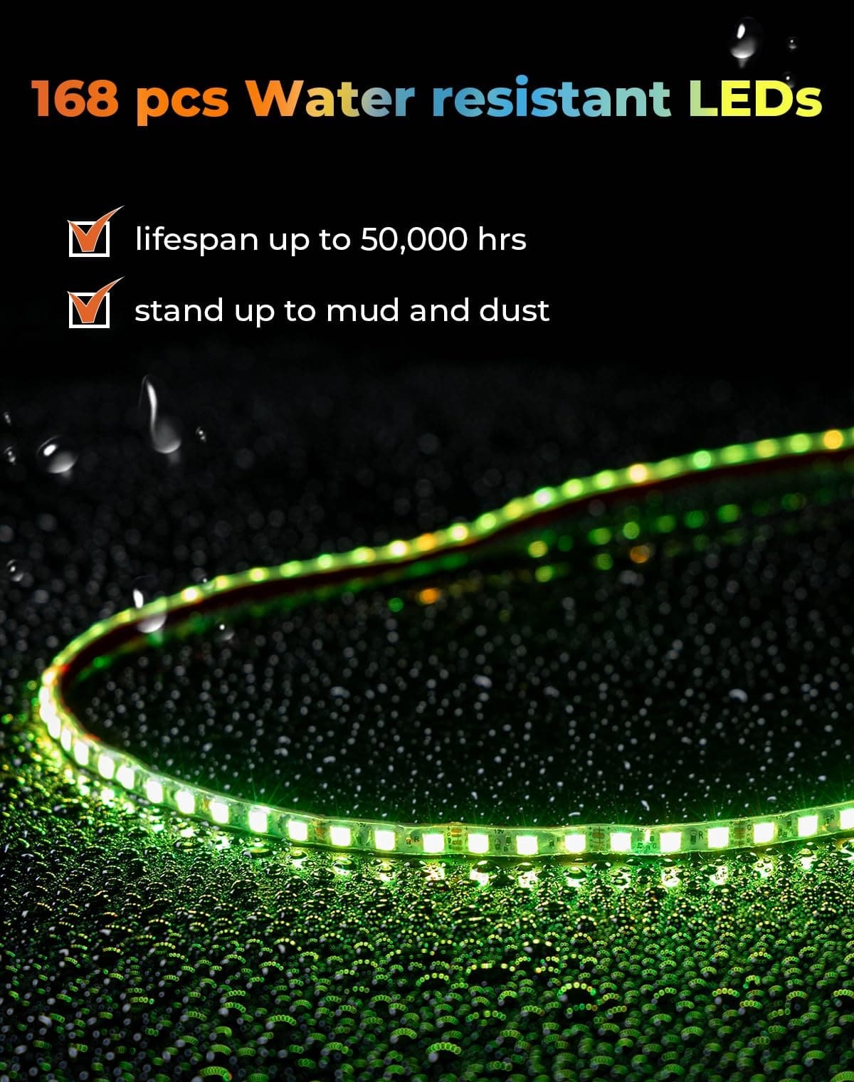 Kemimoto Can-Am Maverick X3 60'' UTV Windshield RGB Light Strips