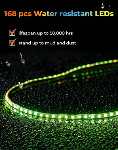 Kemimoto Can-Am Maverick X3 60'' UTV Windshield RGB Light Strips
