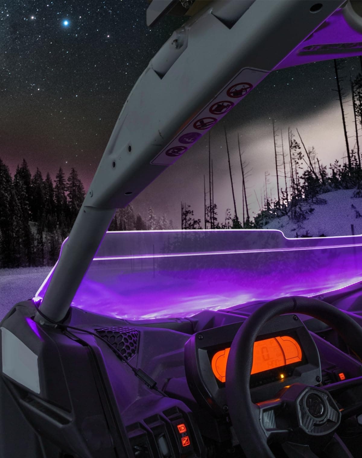 Kemimoto Can-Am Maverick X3 60'' UTV Windshield RGB Light Strips