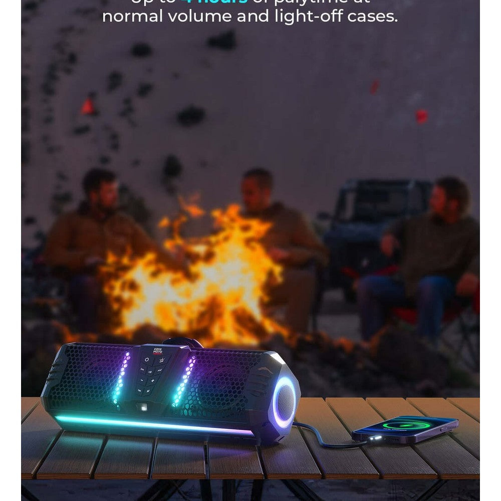 Kemimoto Midnight 40B 16'' 2-Speaker Louder RGB UTV Sound Bar