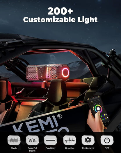 Kemimoto Midnight S40 16" Aluminum RGB Bluetooth Soundbar Silver