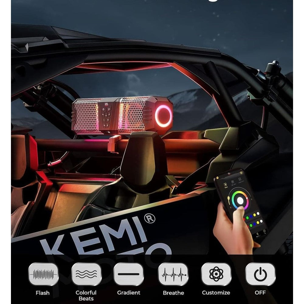 Kemimoto Midnight S40 16" Aluminum RGB Silver Bluetooth Soundbar