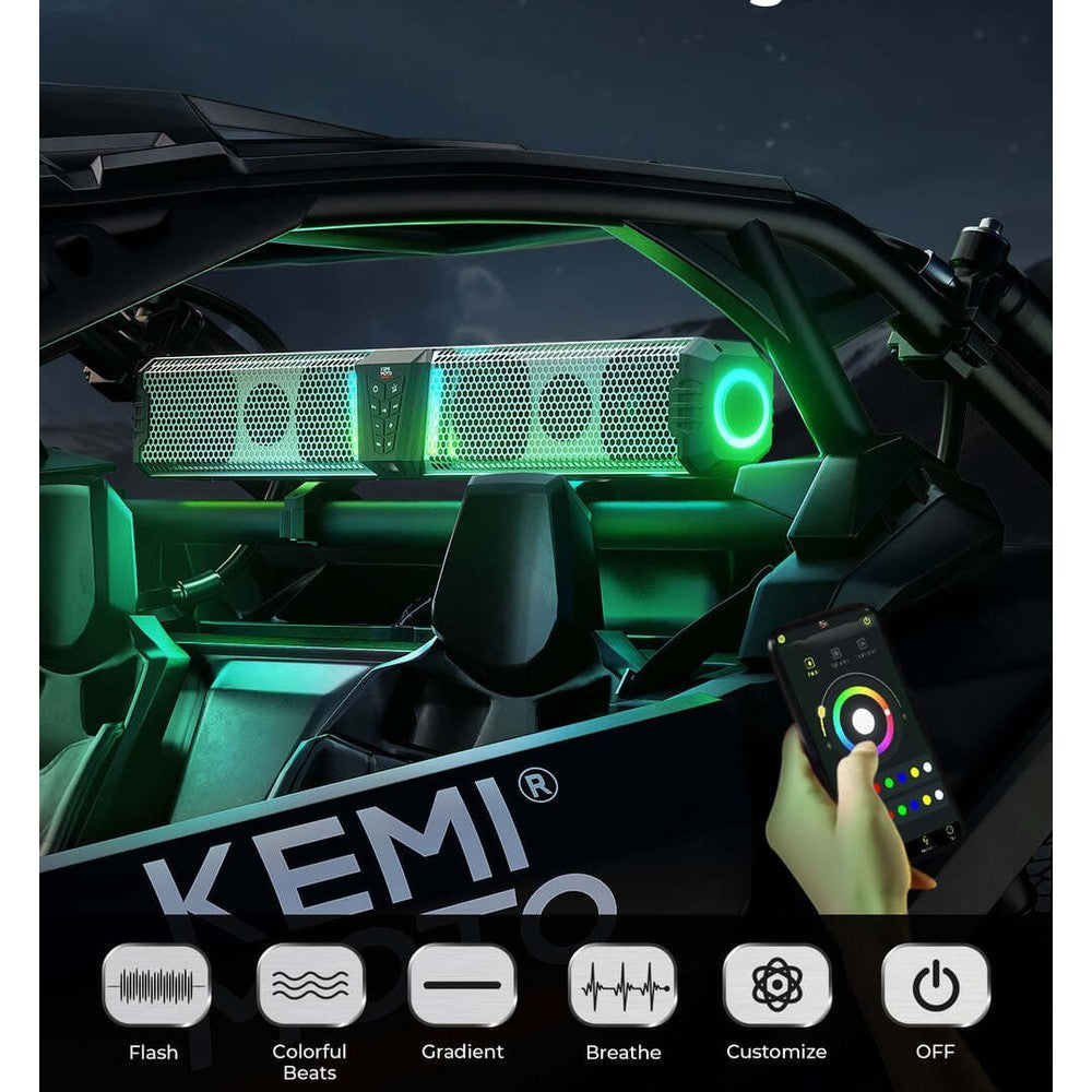 Kemimoto Midnight S80 32" Aluminum 6-Speaker RGB Silver Soundbar