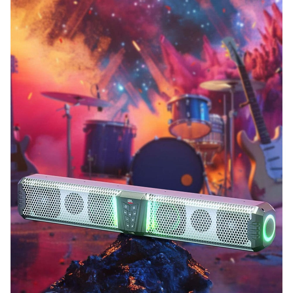 Kemimoto Midnight S80 32" Aluminum 6-Speaker RGB Silver Soundbar